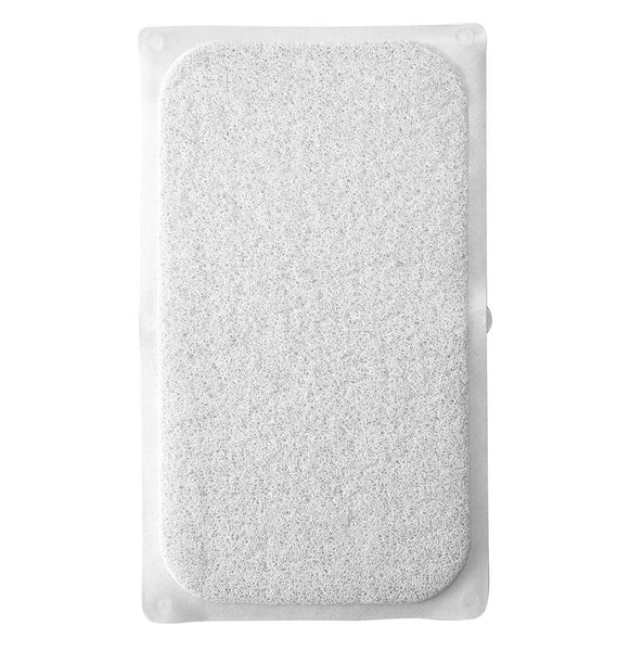 White Loofah Shower Tub Mat With Non-Slip Suction Cups - 29" x 17"
