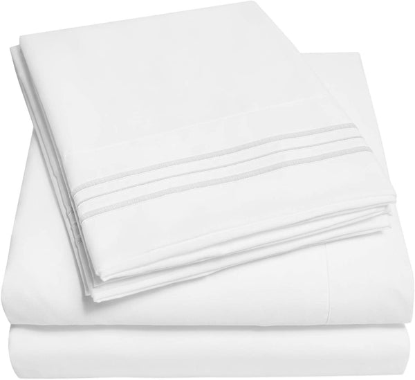 White Luxury Extra Soft Deep Pocket Fresh Breathable Sheet Set