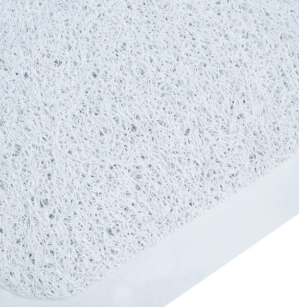 White Loofah Shower Tub Mat With Non-Slip Suction Cups - 29" x 17"