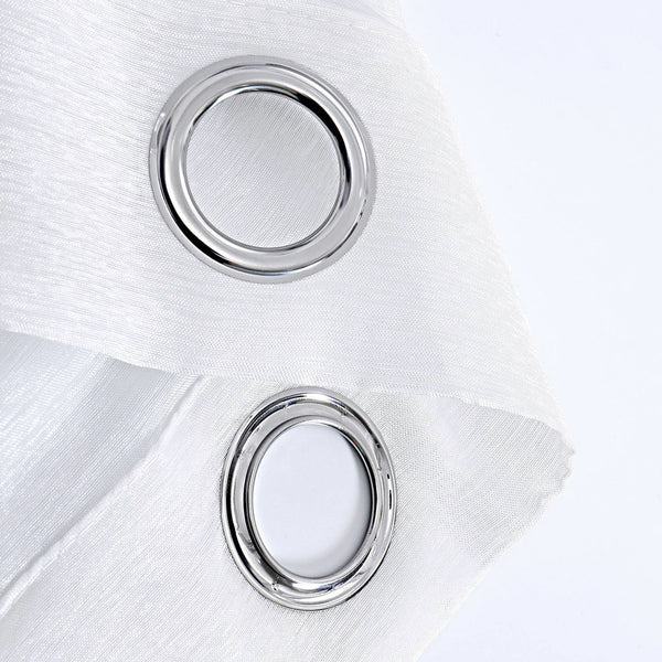 White Sheer Window Grommet Curtain Set 84" Inches Long ( 2 Panels)