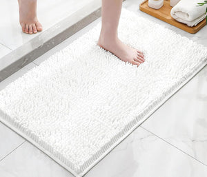 47"x27" - White Soft Cozy Plush Chenille Bath Mat Bathroom Rug
