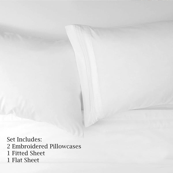 White Luxury Extra Soft Deep Pocket Fresh Breathable Sheet Set