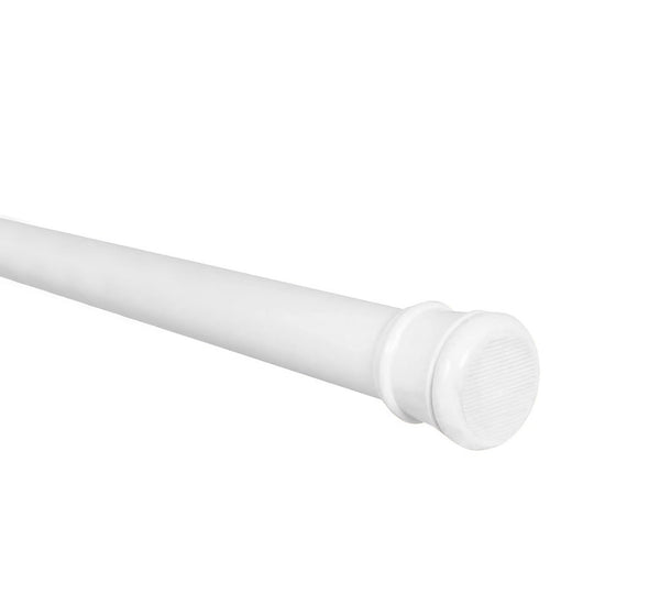 White Adjustable Spring Tension Curtain Rod Heavy Duty Anti-slip 41-76" Inches