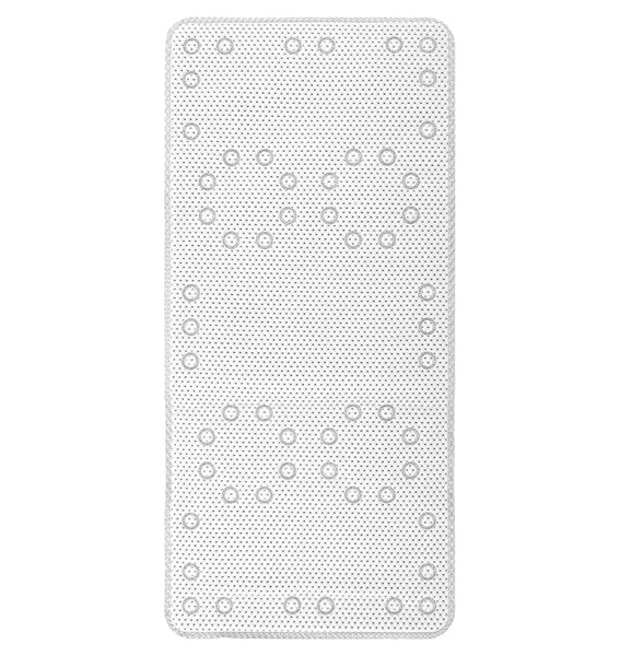 White Non-Slip Foam Bathtub Shower Mat With Suction Cups