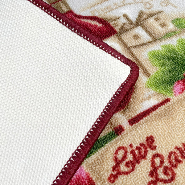Burgundy Red Washable Kitchen Mat With Non-Slip Backing - 17"x24"