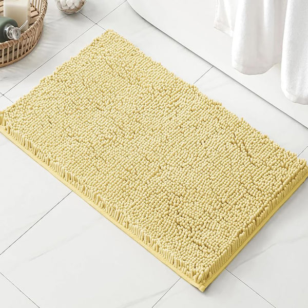 36"x24" - Yellow Large Soft Cozy Plush Chenille Bath Mat Bathroom Rug