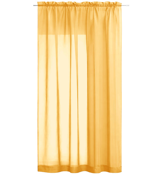 1 Piece Yellow Sheer Rod Pocket Window Curtain Panel - 90" Inches Long