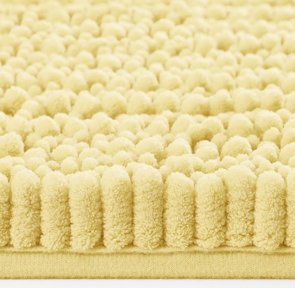 Yellow Soft Cozy Plush Chenille Contour Bath Mat Bathroom Rug