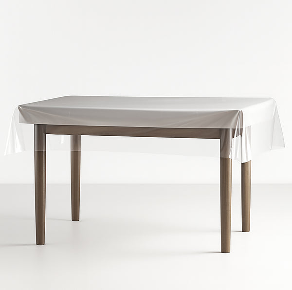 Premium Clear Plastic Vinyl Table Cover Tablecloth Protector - Sold Folded (0.36 Millimeters Thick)