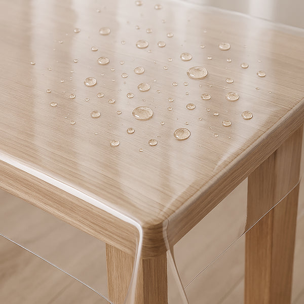 Premium Clear Plastic Vinyl Table Cover Tablecloth Protector - Sold Folded (0.36 Millimeters Thick)