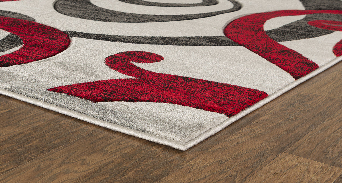 Red Swirls Hand-Carved Soft Living Room Area Rug – Homemartgoods