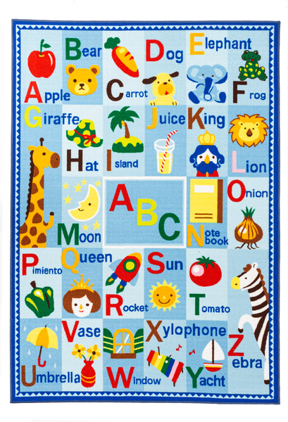 Educational Alphabet ABCs / Girl's City Roads Reversible Fun Kids Area Rug