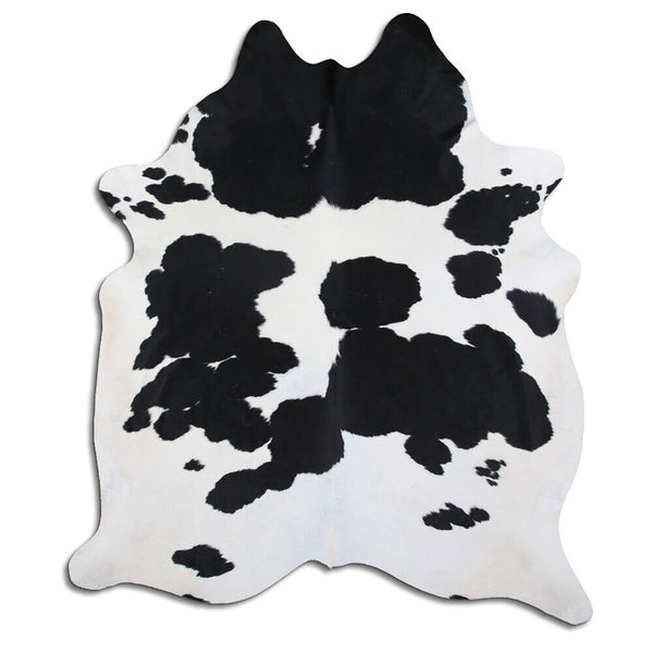 6' x 7' Feet Black & White Spotted Cowhide Handmade Soft Large Cow Hide Cow Skin Leather Animal Area Rug