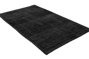 Black Faux Silk Solid Color Contemporary Modern Hand-Tufted 100% Viscose Area Rug Carpet