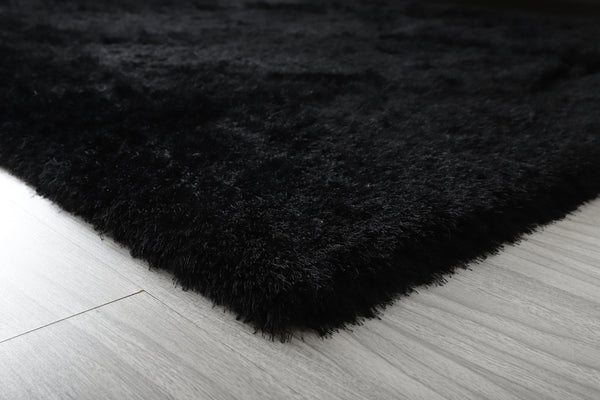 5' x 7' Black Super Soft Thick Plush Pile Cozy Modern Shaggy Shag Microfiber Area Rug