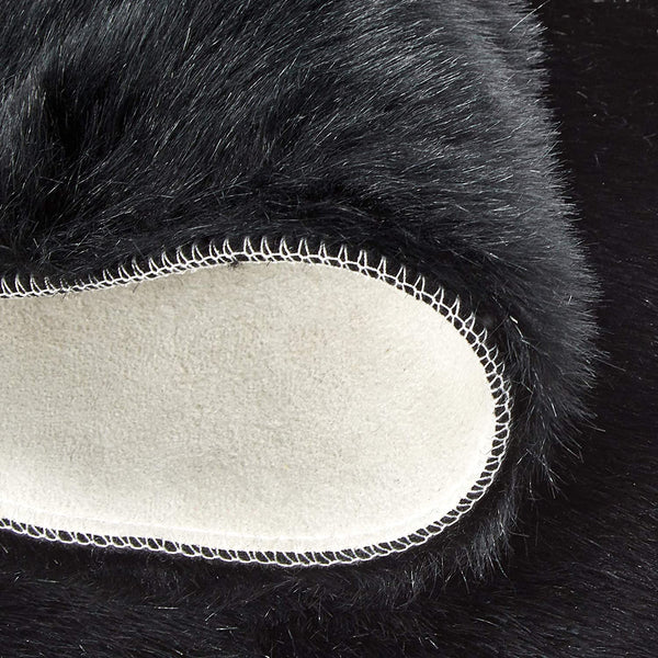 Home Must Haves 2'x3' Hand Made Faux Sheepskin Rug Carpet - Black
