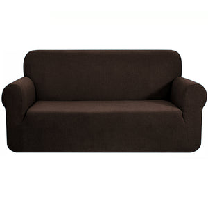 Chocolate Brown 2-Piece Set Slipcover Sofa & Loveseat Cover Protector 4-Way Stretch Elastic