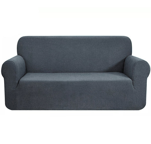 Dark Grey 2-Piece Set Slipcover Sofa & Loveseat Cover Protector 4-Way Stretch Elastic