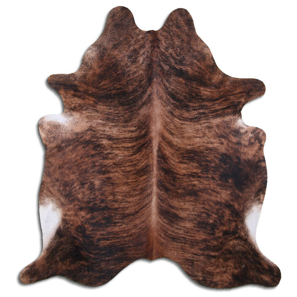 6' x 7' Feet Dark Brindle Cowhide Handmade Soft Large Cow Hide Cow Skin Leather Animal Area Rug