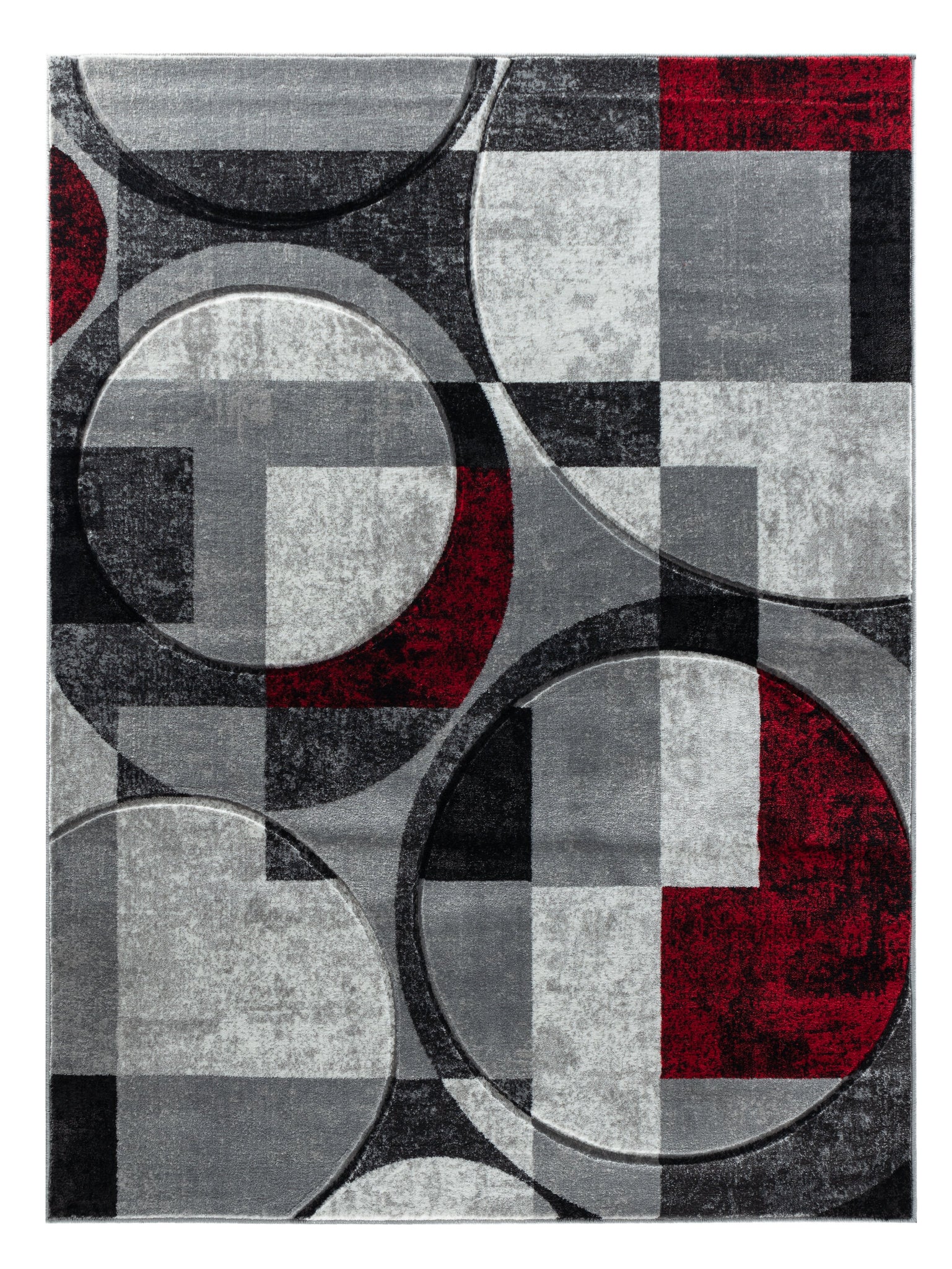 Grey/Silver/Black/Abstract Area Rug Modern Contemporary Geometric