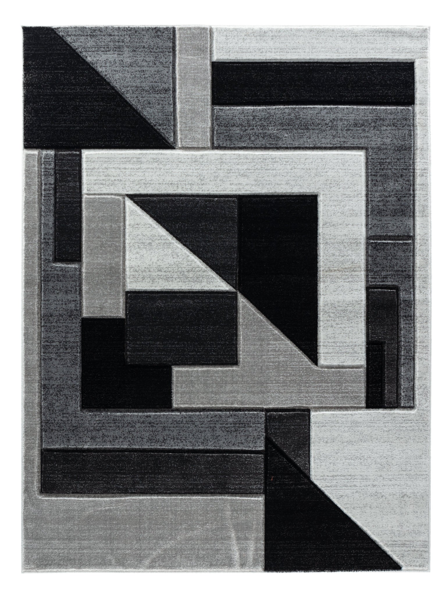 Grey/Silver/Black/Abstract Area Rug Modern Contemporary Geometric