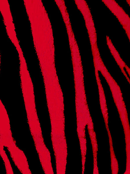 Zebra Red and Black Animal Print Coral Fleece Mega Throw Soft Blanket