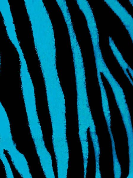 Zebra Turquoise and Black Animal Print Coral Fleece Mega Throw Soft Blanket