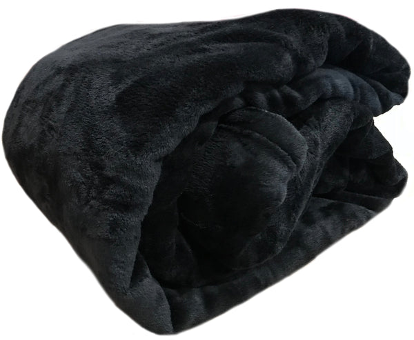 Black 100% Polyester Solid Color Flannel Luxury Soft Micro-Fleece Ultra Plush Solid Throw Blanket Bedding