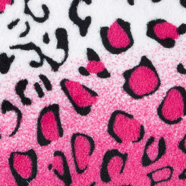 Leopard Pink and White Animal Print Coral Fleece Mega Throw Soft Blanket