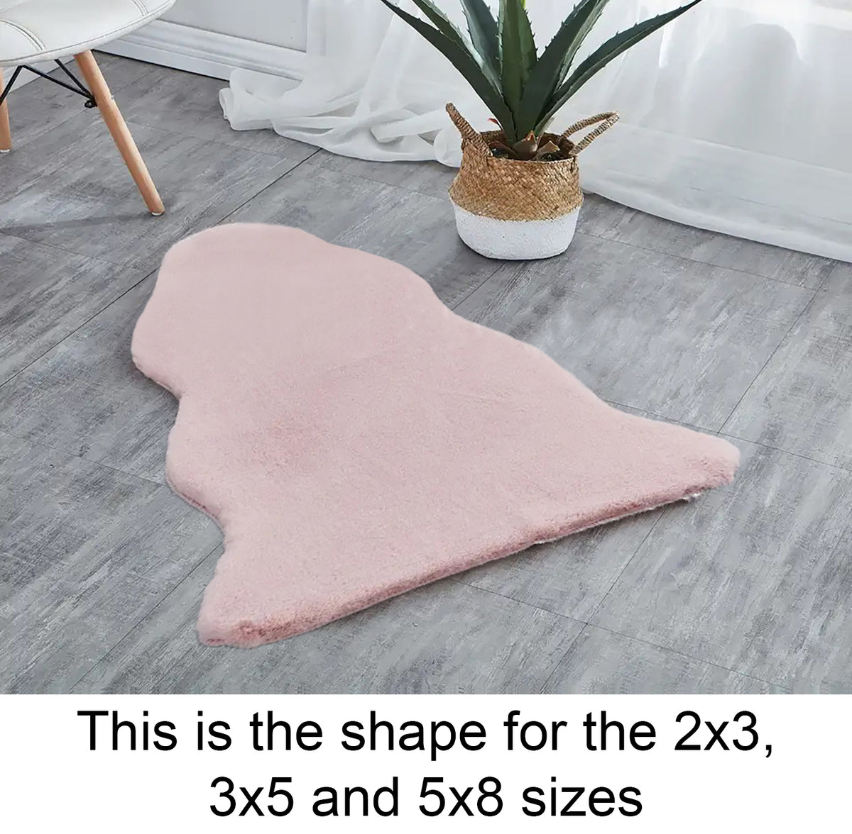 Pink Faux Rabbit Fur Fuzzy Soft Fluffy Plush Cozy Shaggy Area Rug ...