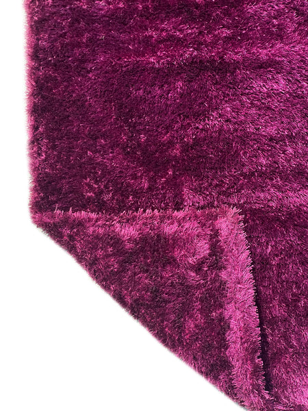 2' x 5' Feet Purple Shimmer Shag Shaggy Reversible Soft Solid Color Area Rug
