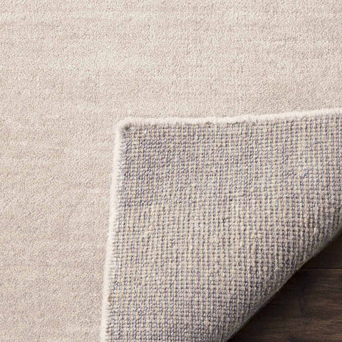 Off-White Solid 100% Wool Soft Modern Area Rug