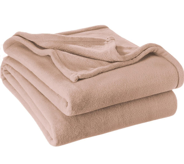 Taupe 100% Polyester Solid Color Flannel Luxury Soft Micro-Fleece Ultra Plush Solid Throw Blanket Bedding