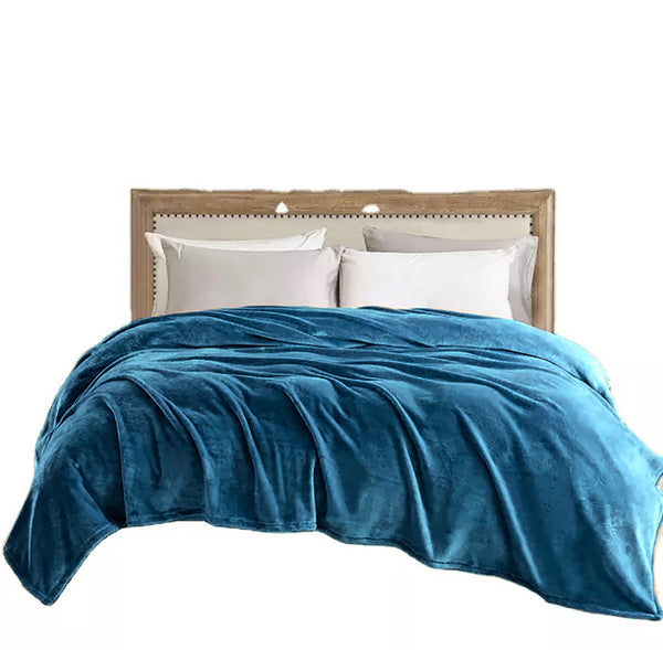 Turquoise 100% Polyester Solid Color Flannel Luxury Soft Micro-Fleece Ultra Plush Solid Throw Blanket Bedding