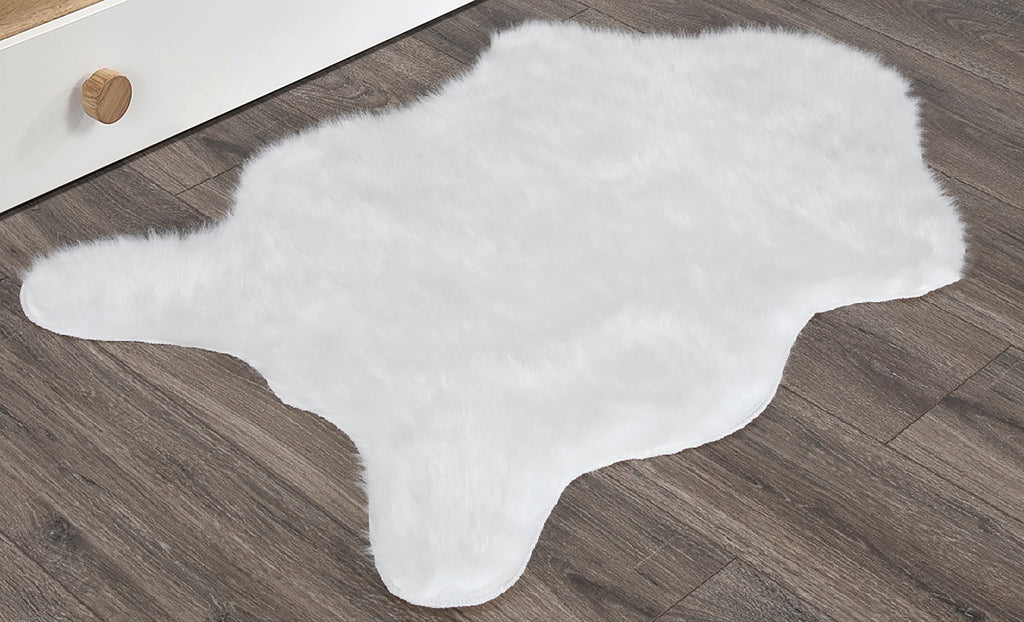 Home Mart Goods 2x3 Feet Super Soft Fluffy Grey Modern Shaped Faux Sheepskin Area Rug - 2' x 3