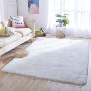 8' x 10' White Thick Dense Pile Super Soft Living Room Bedroom Shaggy Shag Area Rug